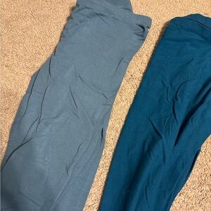 Zenana Outfitters Teal cotton Leggings Set of 2